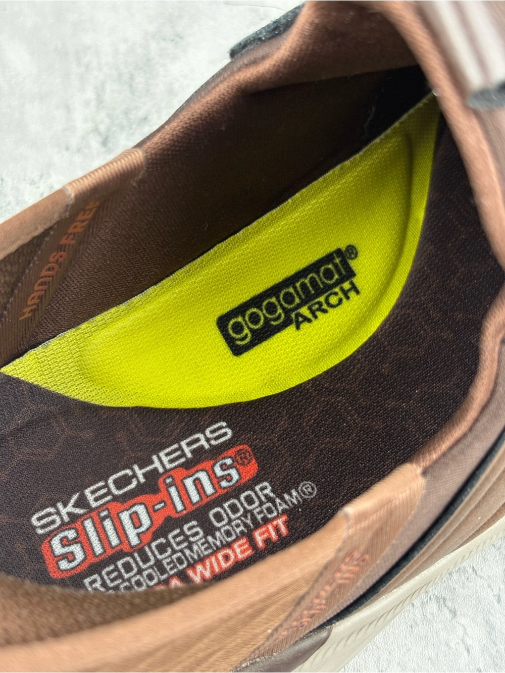 Brown Textile & Faux Leather SKECHERS GoGa Mat Garner Newick Slip In Hands Free - Picture 3 of 8